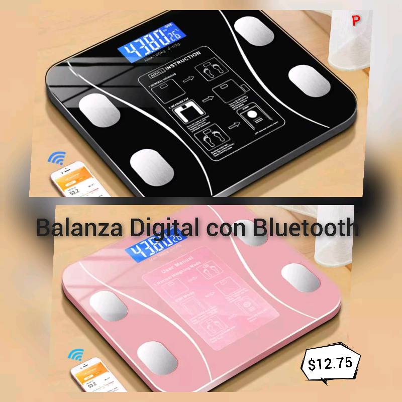 Balanza Digital Inteligente Bluetooth - Rosado