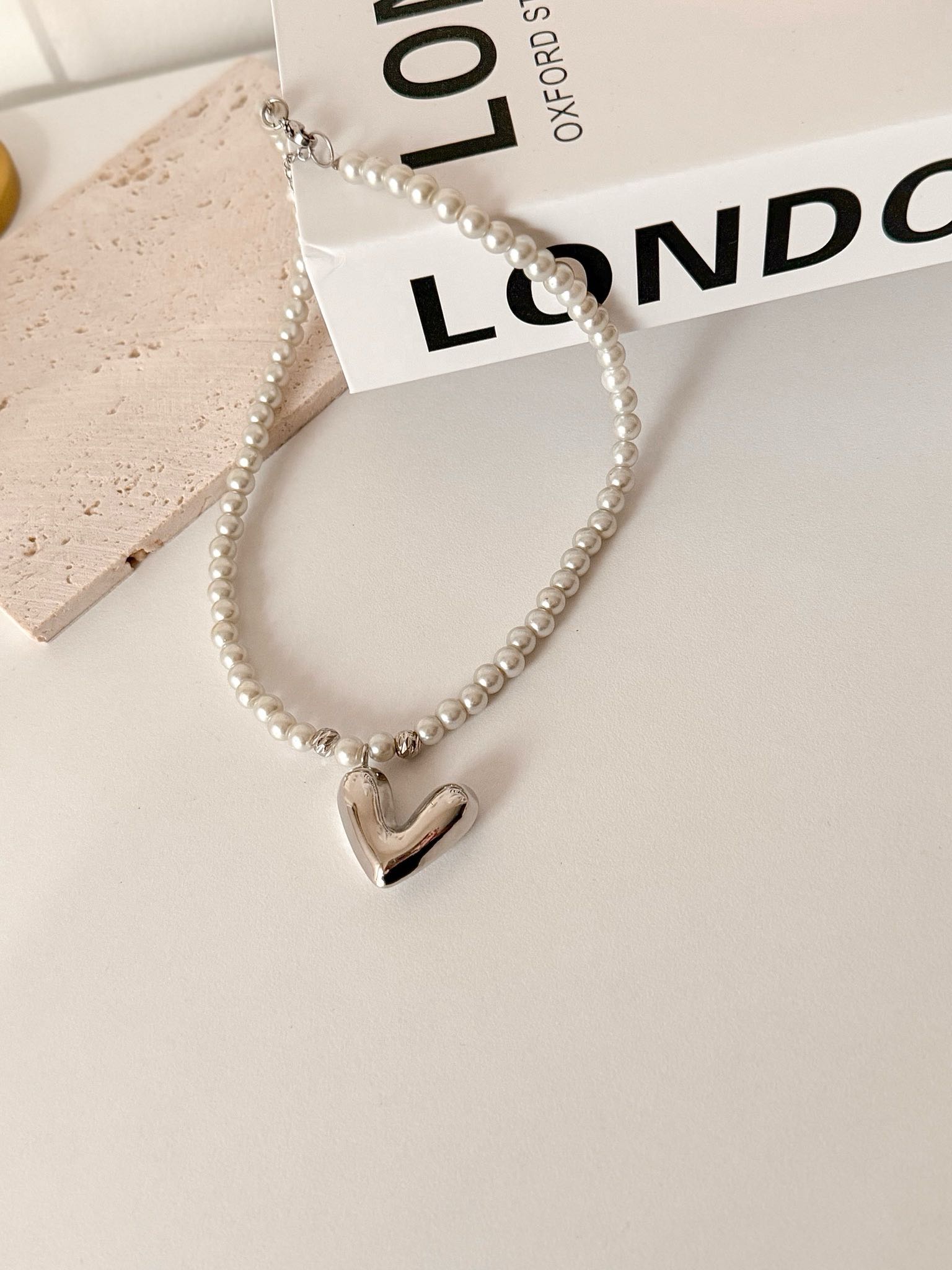 Collar Corazón Chunky silver
