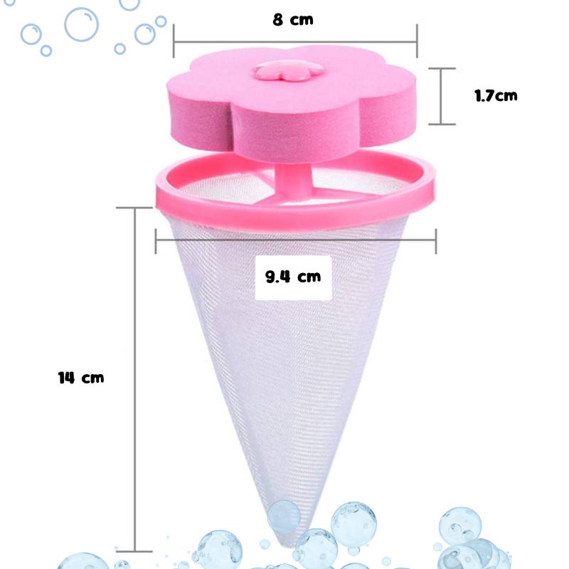 4pz Filtro atrapa pelusa para lavadora con forma de flor reutilizable