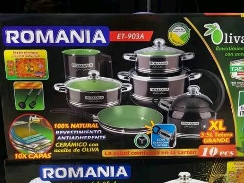 Juego Batería De Ollas Romania Cerámica Calidad Premium