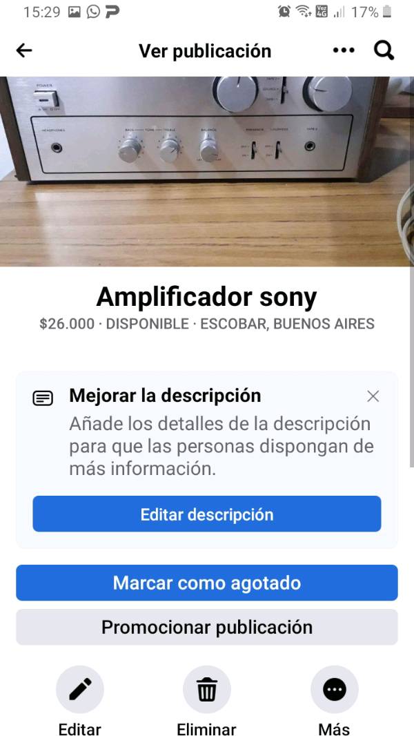 Amplificador Sony en Castelar