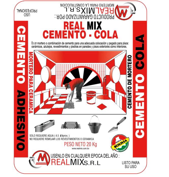 Cemento cola Real Mix en La Paz
