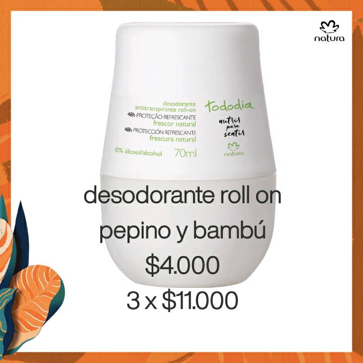 Desodorante Roll on pepino y bambú en Santiago