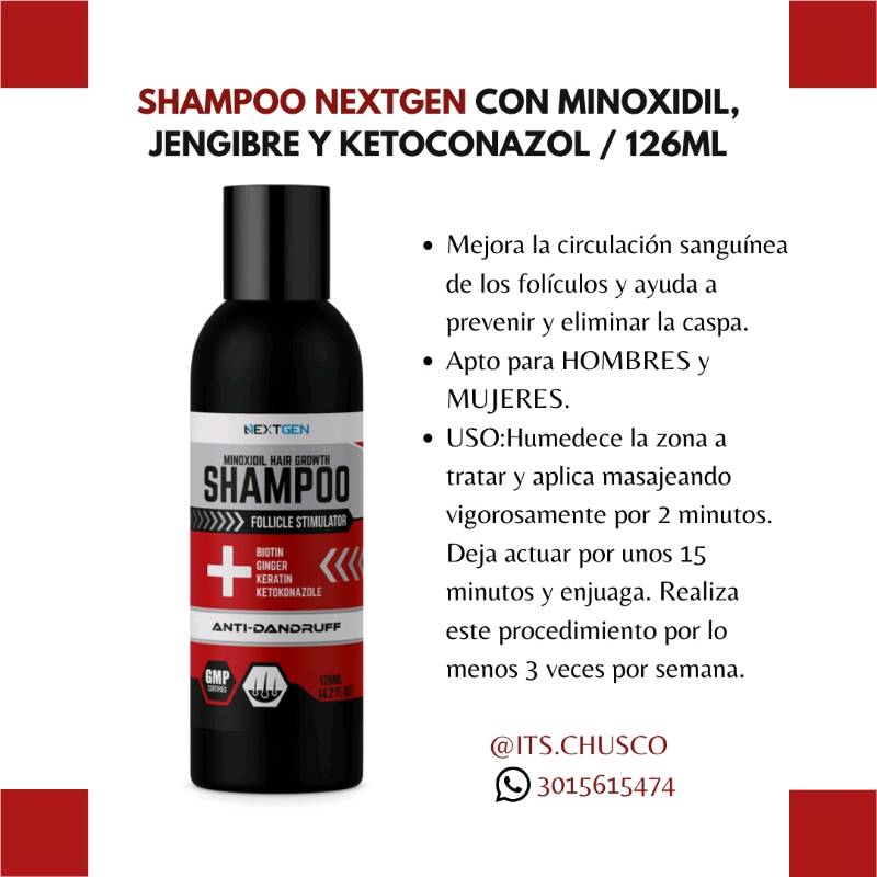 Shampoo Minoxidil, jengibre y ketokonazol en Cota