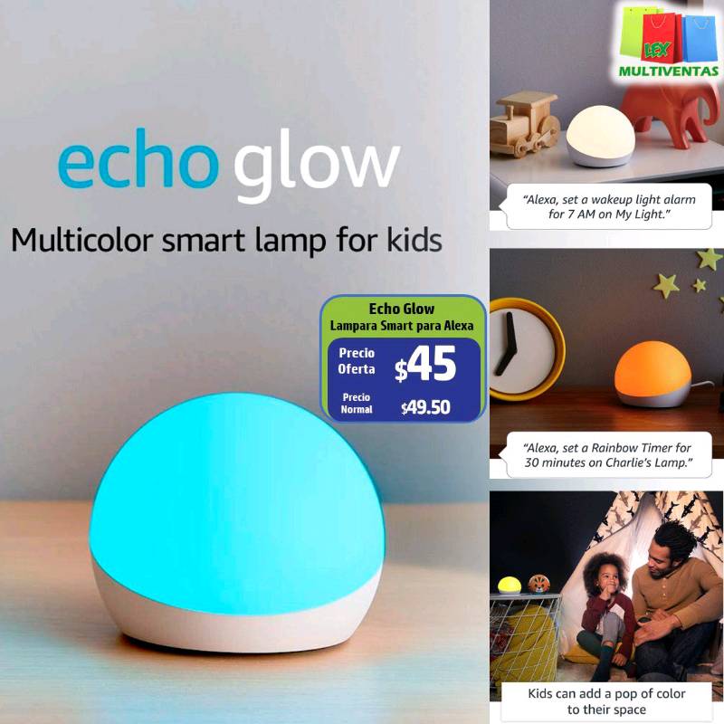 Echo Glow - Multicolor smart lamp | Works with Alexa device