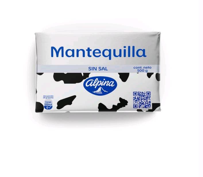 Mantequilla sin sal bloque 500gr - ALPINA