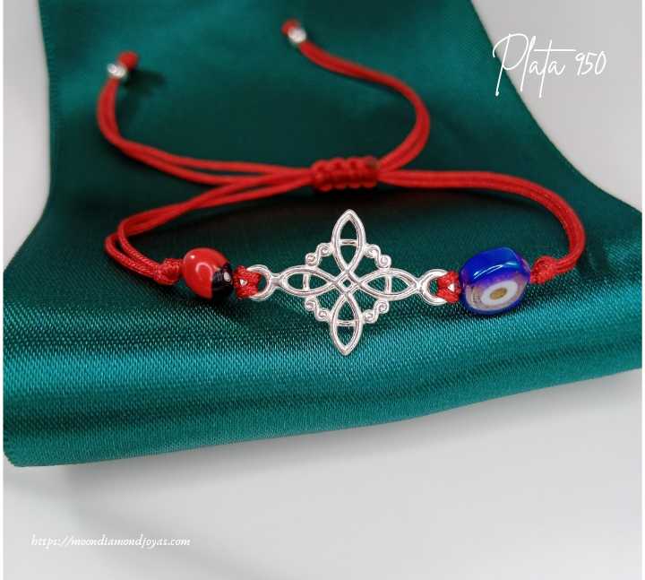 Pulsera Roja 3 Amuletos🍀✨💚