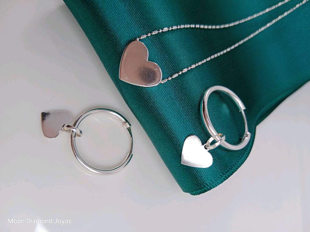 Set Corazones Plata 950🍀✨💚