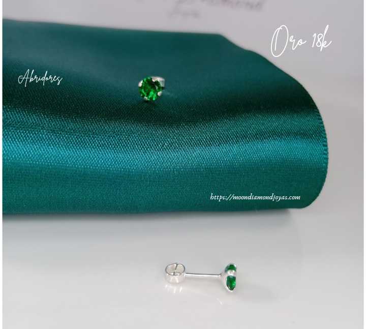 Aretes Abridores Zircon Verde