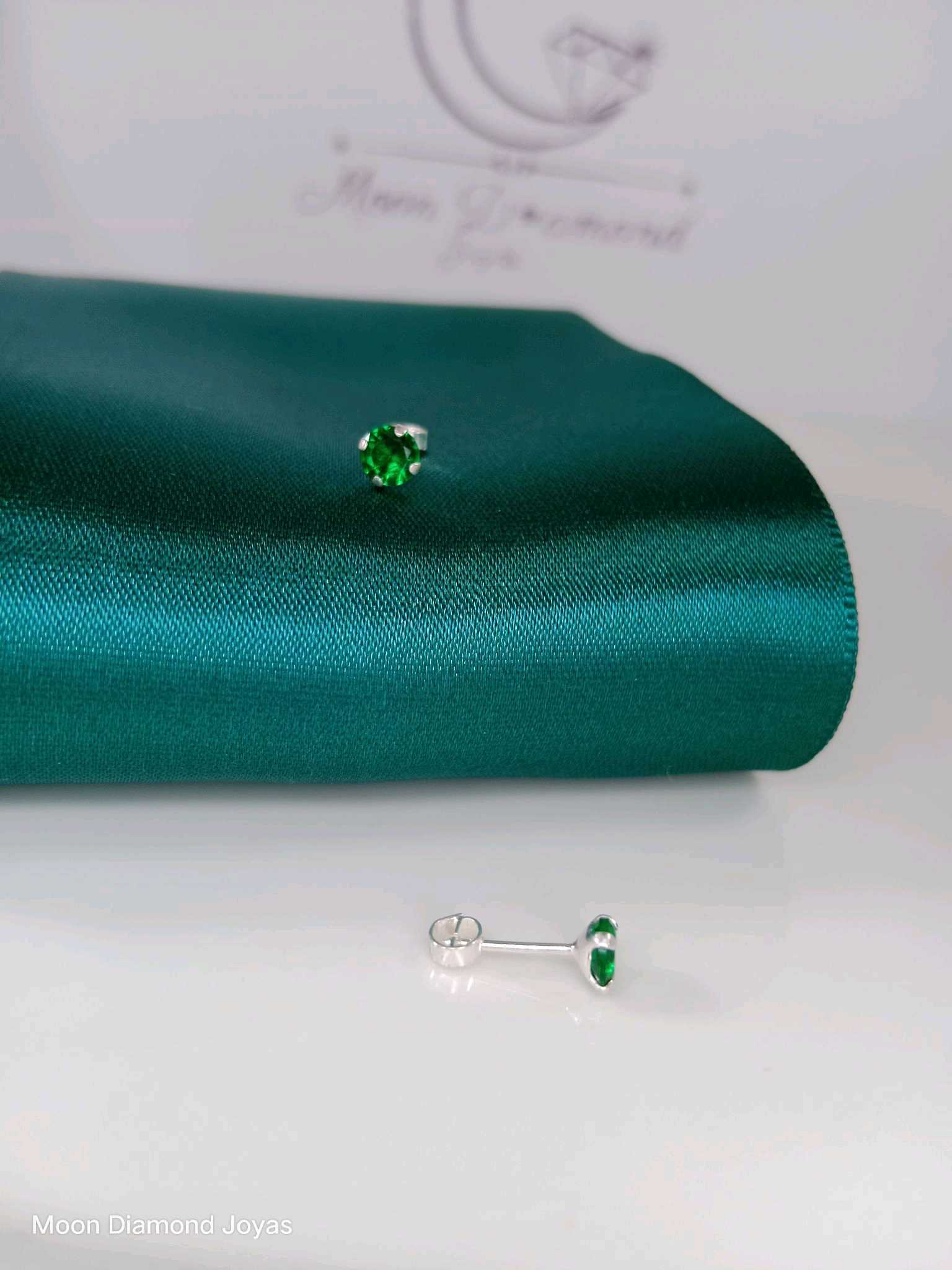 Aretes Abridores Zircon Verde