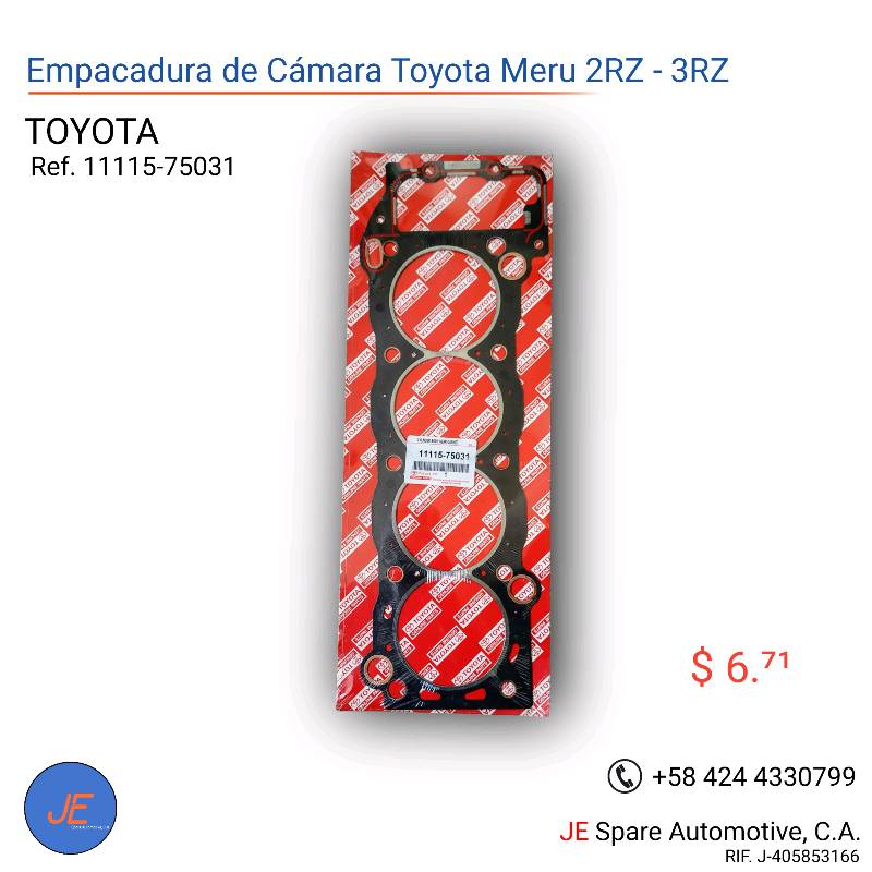 Empacadura de Cámara Toyota Meru 2RZ - 3RZ