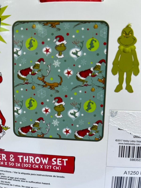 Peluche Grinch + Manta 102x127 (Navidad)