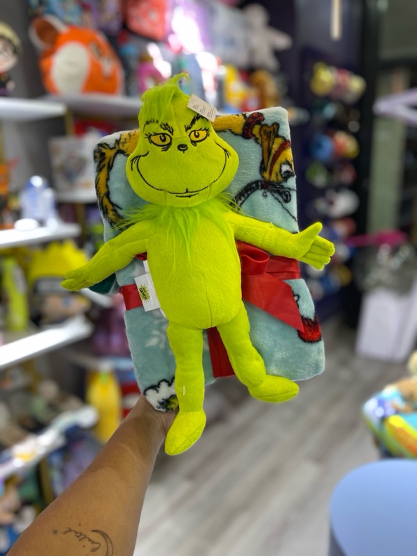 Peluche Grinch + Manta 102x127 (Navidad)