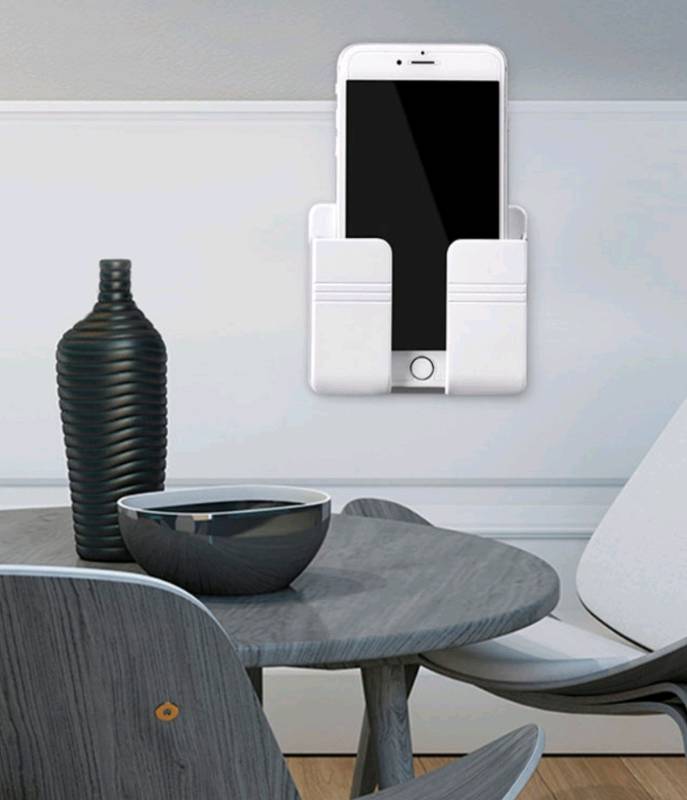  CEI&BPY Soporte para teléfono de montaje en pared, soporte para  teléfono con autoadhesivo. Soporte de teléfono para ducha, carga y RV para  iPhone y Android (1 unidad, blanco) : Celulares y