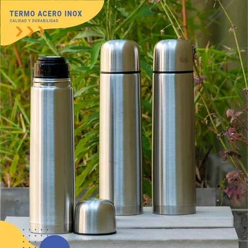 Termo Bala Acero Inox Capa Termica 1 Litro + Estuche Colores