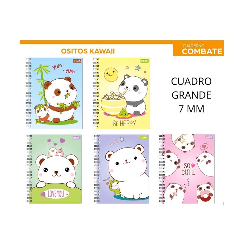 748567  Cuaderno ositos kawai Cuadro 7mm