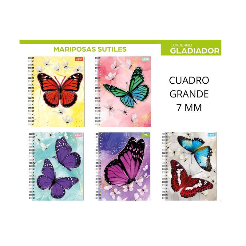 748314 Cuaderno mariposas sutiles cuadro 7mm