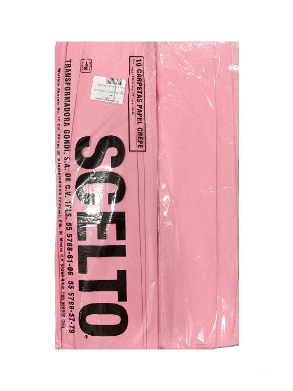 611000 Papel crepé Rosa claro con 10