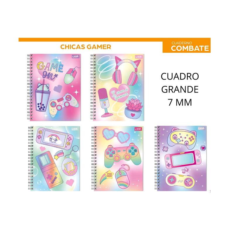 748574  Cuaderno chicas gamer Cuadro 7mm