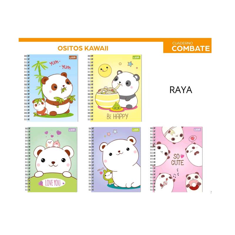 748611 Cuaderno ositos kawai raya