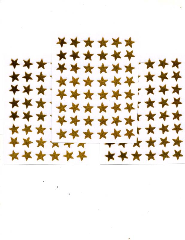 SE101 Sticker estrellas oro con 10 planillas