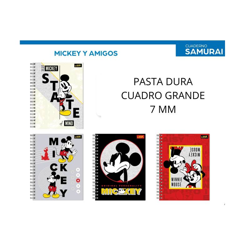 748710 Cuaderno pasta dura Mickey y amigos cuadro 7mm 