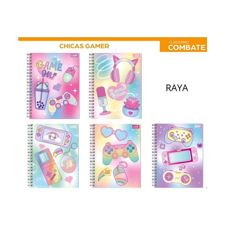  748628 Cuaderno chicas gamer raya