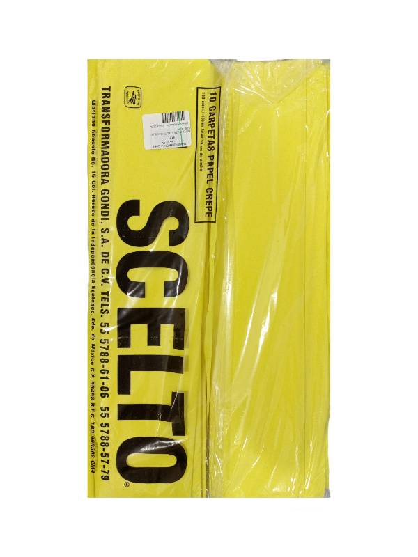 612000 Papel crepé Amarillo canario con 10