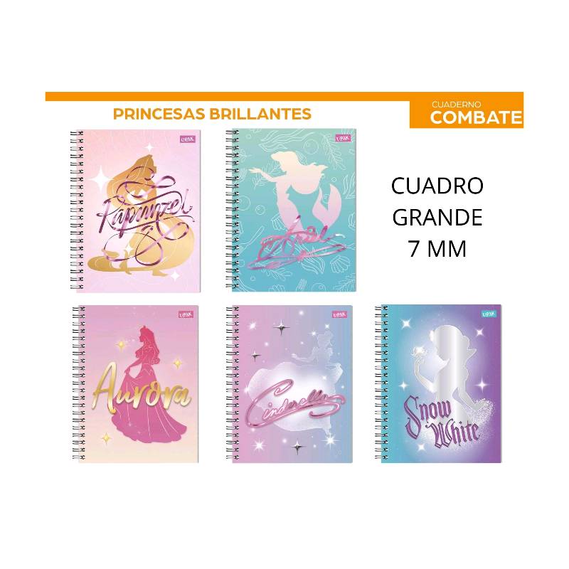 748536 Cuaderno princesas brillantes Cuadro 7mm