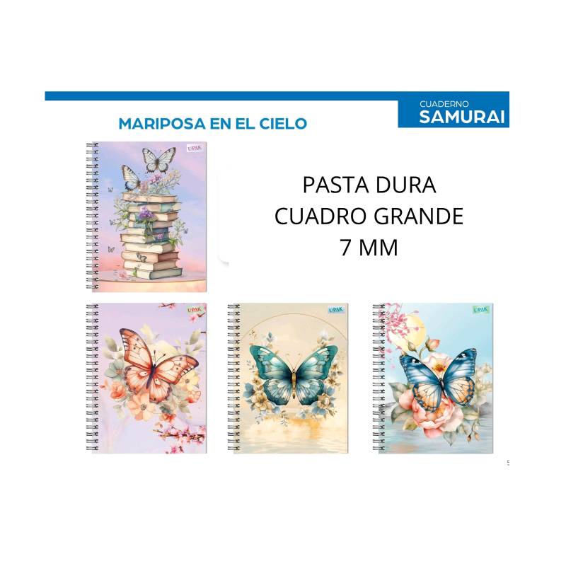 748734  Cuaderno pasta dura Mariposa Cielo Cuadro 7mm 