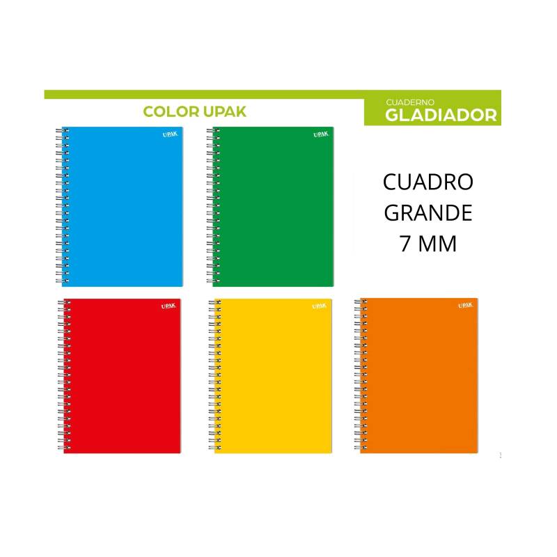 899274 Cuaderno colores lisos cuadro 7mm