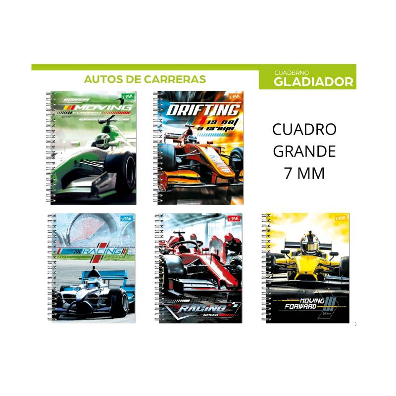 748352 Cuaderno autos de carreras cuadro 7mm