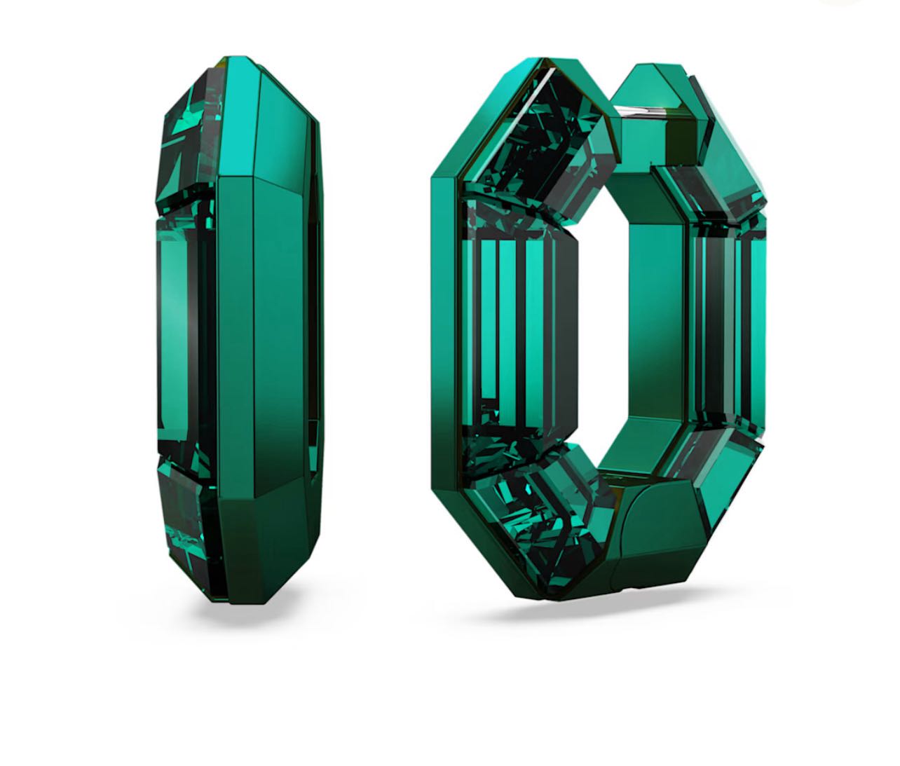 Pendientes de aro Lucent , octagonal , verde 