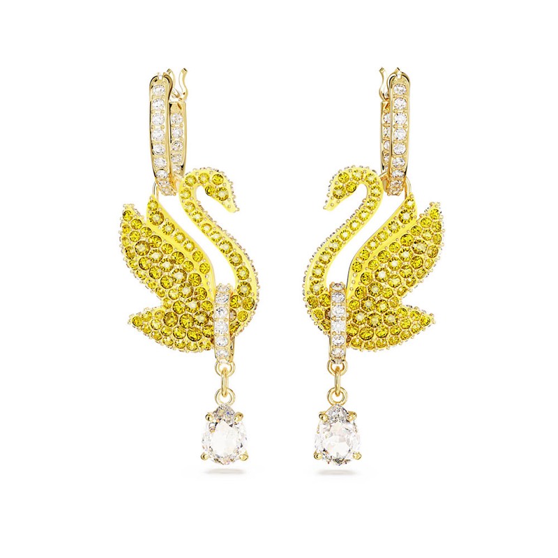 Aretes Swarovski Swan Amarillos 