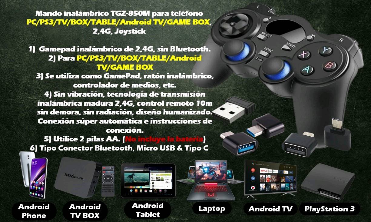 Comprar Mando inalámbrico 2,4G para videojuegos, Joystick para tableta  Android, teléfono, PC y TV