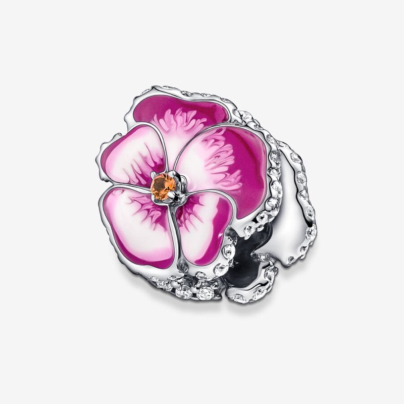 charm flor pensamiento rosa 