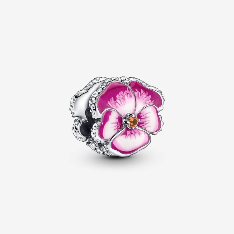 charm flor pensamiento rosa 