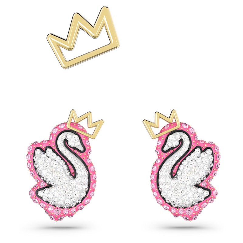 Pendientes de boton pop swan