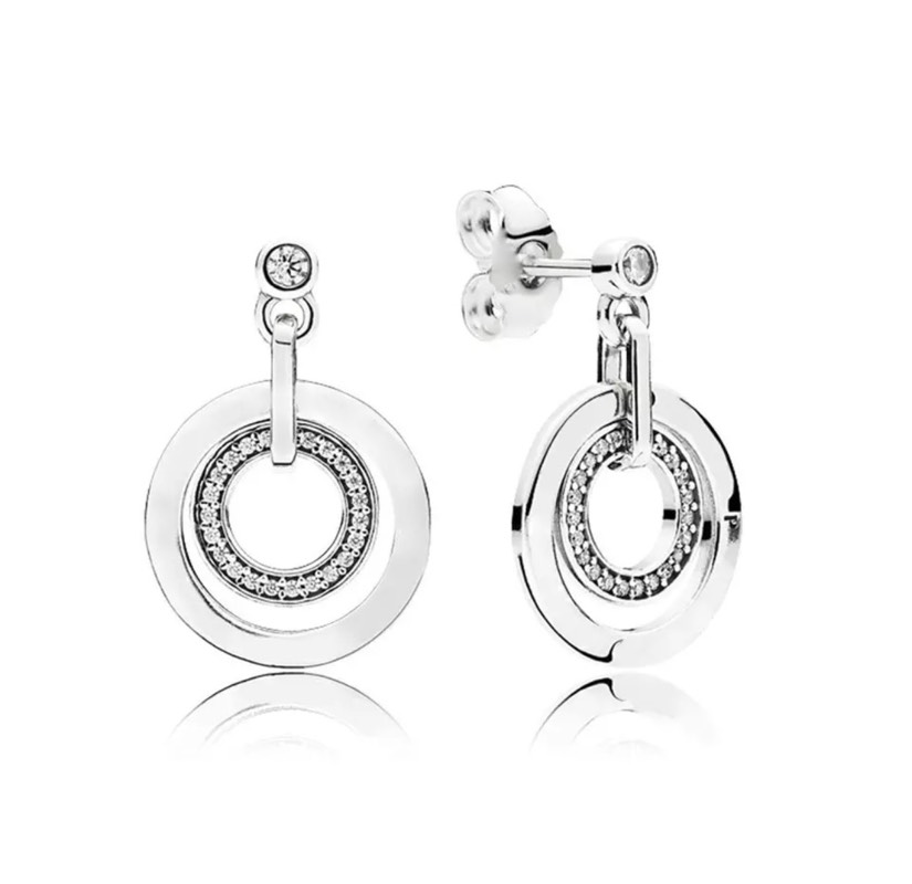 Aretes Pandora plata 925 con logo 