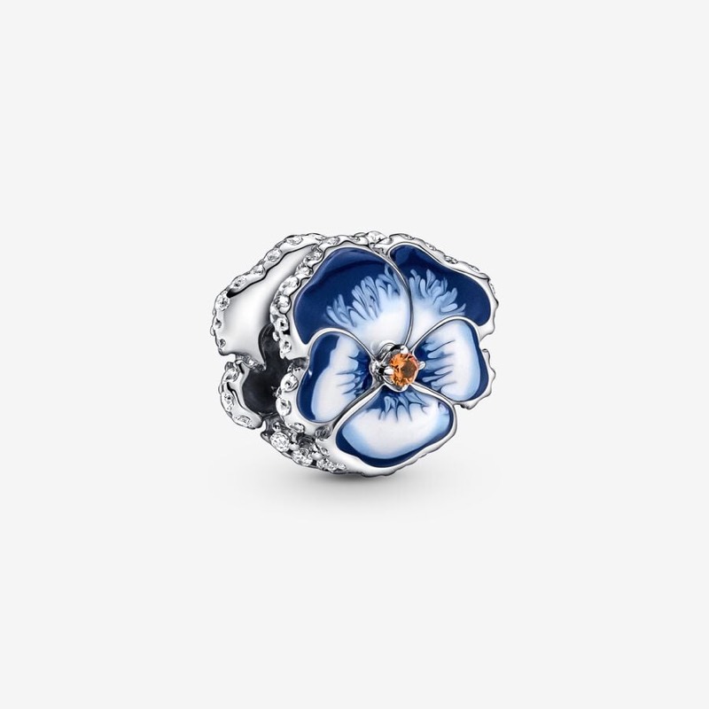 charm flor pensamiento azul 