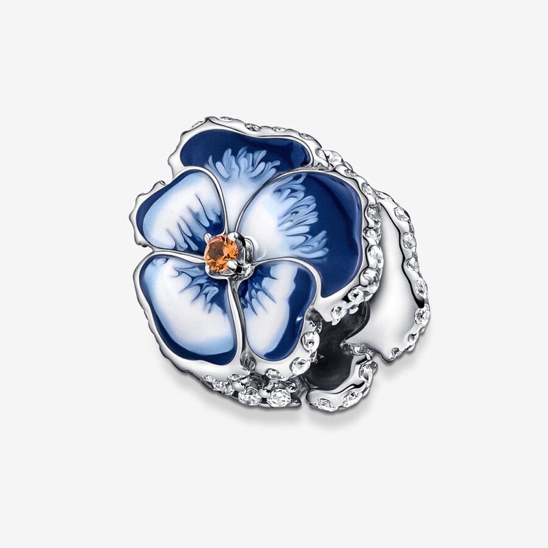 charm flor pensamiento azul 