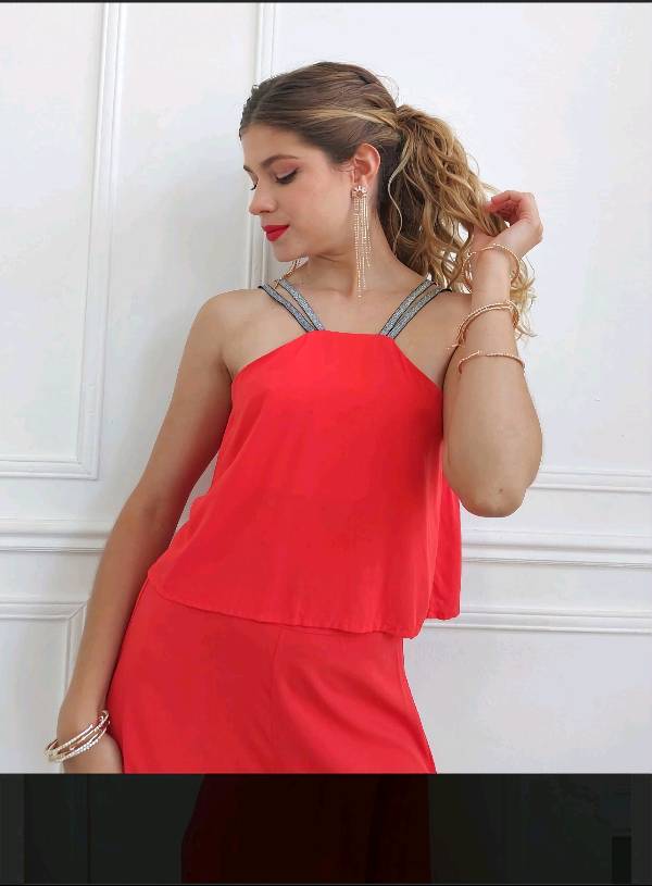 Blusa tiras lurex 
