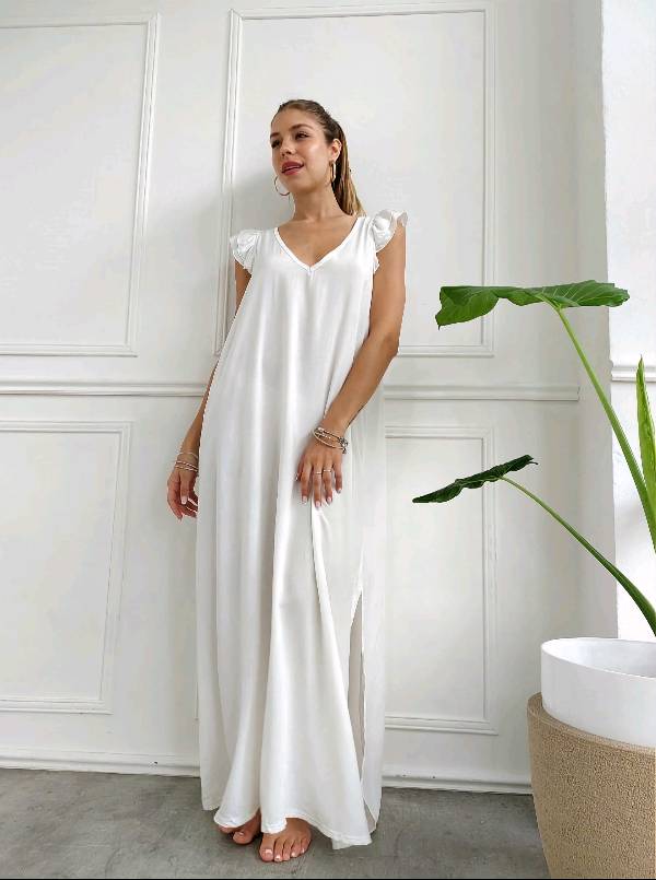 Vestido largo con vuelos