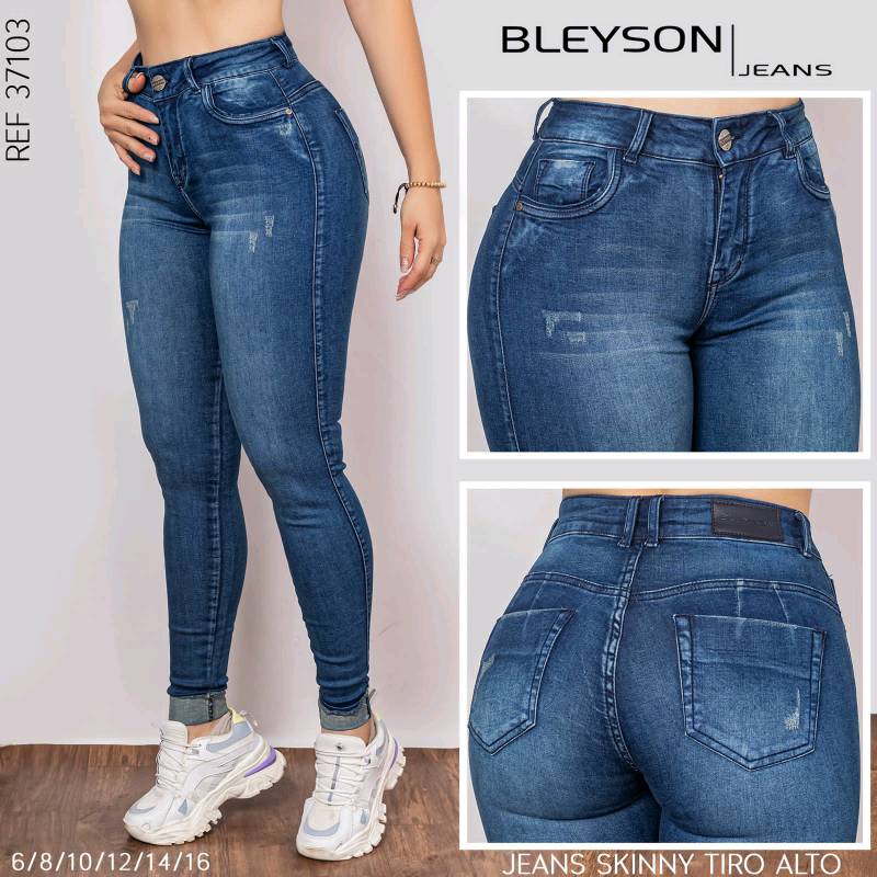 Jeans para dama skinny levanta cola tiro alto tela strech en Bello