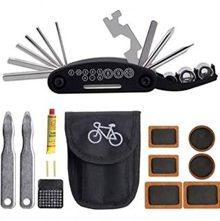 Herramienta de bicicleta 22 en 1 plegable multiherramienta Deluxe Kit de  herramientas de ciclismo con destornilladores y llave, pasador de expulsión