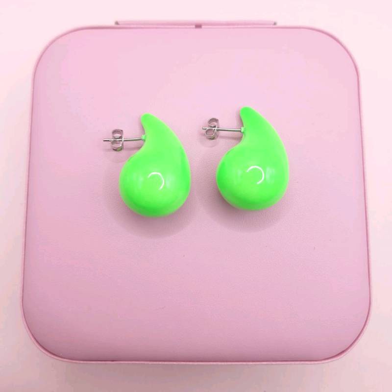 aretes gota verdes 3cm / fantasía 