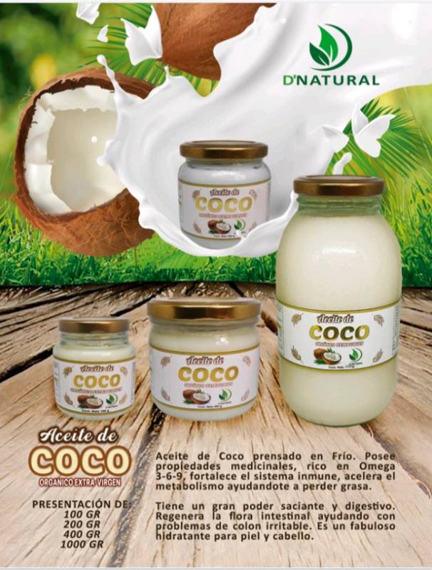 Aceite De Coco Organico Extra Virgen Para Cabello Piel Comestible Natural  Virgin