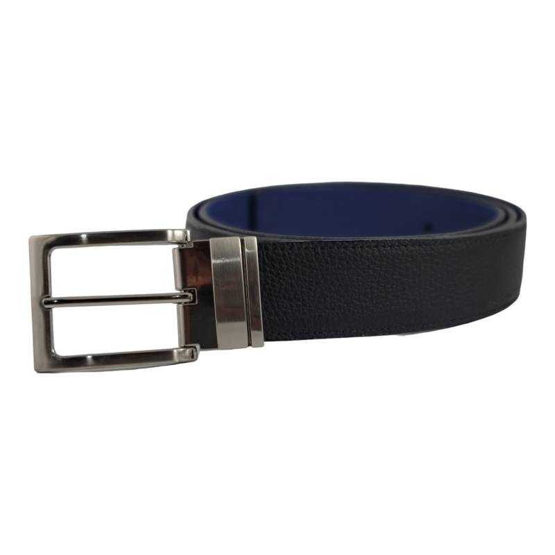 Cinturón de cuero azul con hebilla formal Nikel