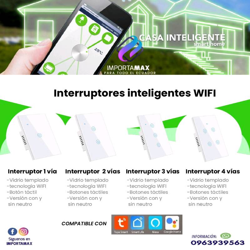 Interruptor Triple Inteligente -  Alexa en Ecuador