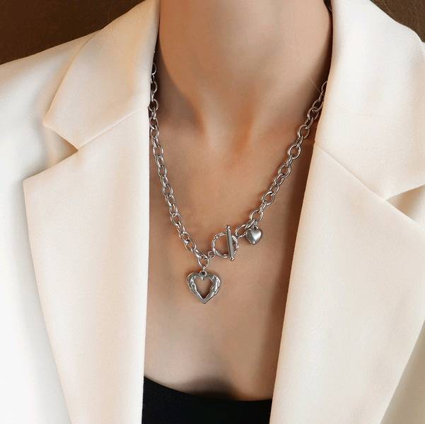 necklace, chain, lab_coat
